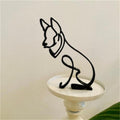 Minimalist Metal Dog and Cat Sculpture