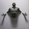 3D Man Through Wall Sculpture